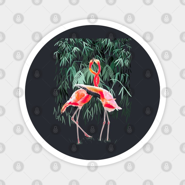 Flamingos couple Magnet by Mimie20